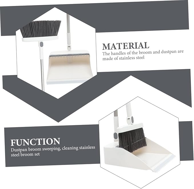 Dustpan and Broom Set Brush for Home Cleaning Long Handle Broom Kit Comfortable Sweep Decorative Brush