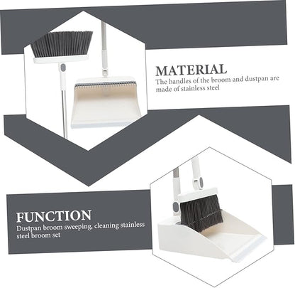 Dustpan and Broom Set Brush for Home Cleaning Long Handle Broom Kit Comfortable Sweep Decorative Brush