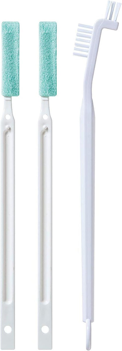 Mameta Kitchen Cleaner Bottle Inner Plug Wash White Groove Stick Approx. Width 1 0.6 17cm Slim Brush Approx. Width 2.7 x Depth 1.7 x Length 18.5cm KB-824 3 pcs