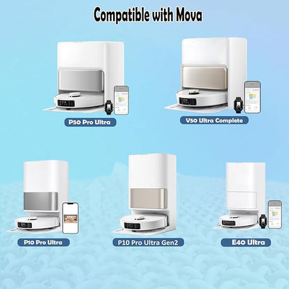 8 Pack Mop Pads for Dreame L40/X40/X50/L50/X30/L20/L40s Ultra/L10s Pro Ultra/L10s Ultra Gen2/X60 Max Ultra, for Mova V50/E40/P10/P50 Pro Ultra, Robot Vacuum Reusable Microfiber Mop Cloth Accessories