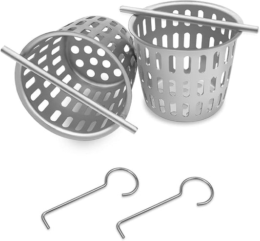 2Pcs 2 Inch Hair and Debris Strainer, Shower Drain Strainer with 2Pcs Lifting Hook, Stainless Steel Debris Basket Shower Drain Catcher, Hair Catcher for Floor Drain