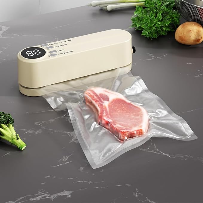 Mini Bag Sealer, Cordless Handheld Heat Vacuum Sealer with 3 Sealing Gears for Candies Snacks Food Storage
