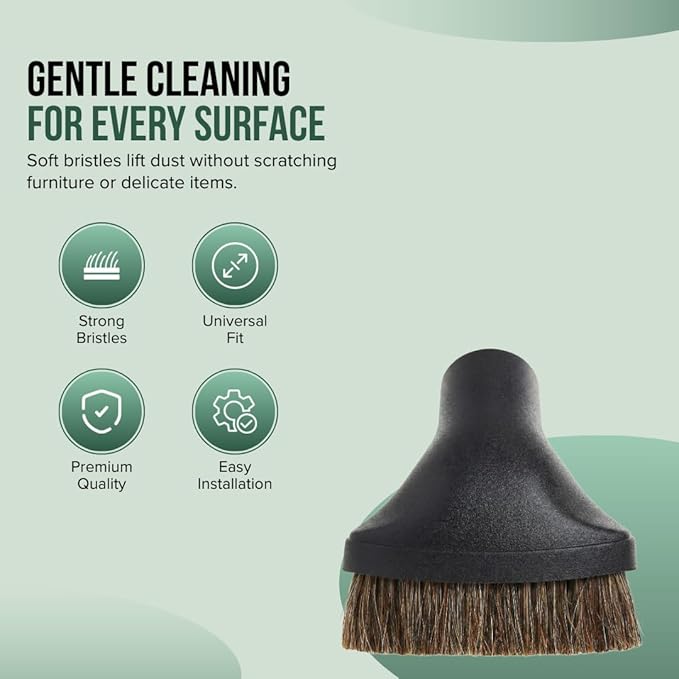 Selgo Universal Vacuum Cleaner Dusting Brush with Horse Hair Bristles, Fits All Cen-Tec Models, Black (Cen-Tec Dust Brush), Pack of 10