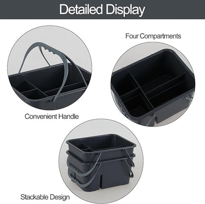 Xyskin Portable Shower Caddy Basket with Handle, Plastic Cleaning Caddy Bathroom Organizer Tote for College Dorm Essentials, Bath Storage, Grey