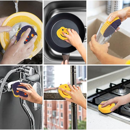 12 Pack Frog Dual-Sided Multi-Functional Premium Cleaning Sponges,Scrub Sponges,Dishwashing Sponge for Heavy Duty Scouring Pads,Kitchen,Furniture,Dish,Bathroom
