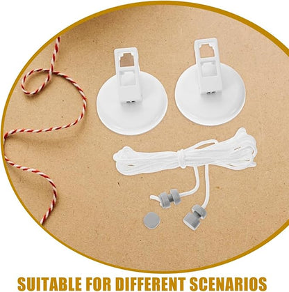 Garneck 5m Portable Clothesline Set with Suction Cups: Retractable PVC Clothes Line Easy-to-Hang for Travel Outdoor Laundry Rope for Camping Indoor Hotels Rvs