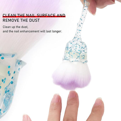 3pcs Dust Brush for Acrylic Nails Large Powder Brush Makeup Brush Nail Duster Brush Acrylic Nail Brush Cleaner Nail Art Brushes Manicure Brush for Cleaning Nail Art Tools