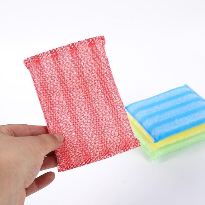 Swift-Scrub Non-Scratch Wire Steel Scrubber for Sustainable Cleaning of Utensils, Dishes, Counters, Sinks and Wet and Dry Cleaning Multipurpose Dish Wash Scrubber | (Scrub Sponge, 4)