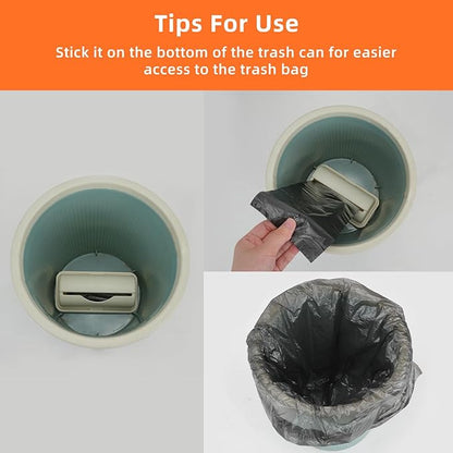 JINGIHE 4 Pcs Trash Bag Holder with 200 Garbage Bags, Adhesive Space-Saving Plastic Bag Dispenser, Kitchen Storage Organizer for Wall Mount Under Sink Inside Trash-can Washroom