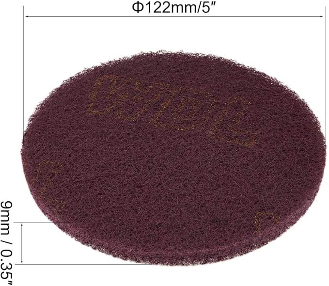 uxcell 5 Inch Scrubber Scouring Pads Drill Scuffing Disc Hoop and Loop Surface Conditioning Disc 8pcs