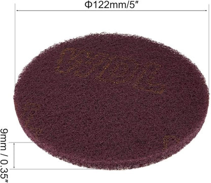 uxcell 5 Inch Scrubber Scouring Pads Drill Scuffing Disc Hoop and Loop Surface Conditioning Disc 8pcs