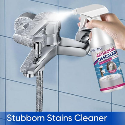 Bathroom Descaler Foam Cleaner 2025|Powerful Cleaner Spray for Shower,Bathtub,Glass,Faucet,Tile,Toilet|Strong Cleaning for Stubborn Stains&Limescale Removal with 2 Microfiber Cloths (3 PCS-6oz)
