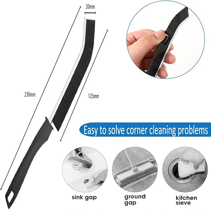 Crevice Cleaning Brush, Hard Bristle New Multifunctional Clean Tool, Bathroom Gap Scrub Brush Cleaner Tools for Home, Kitchen, Bathroom, Household, Window, Vehicle, Faucets, Toilet, Grout, Car, 5Pcs