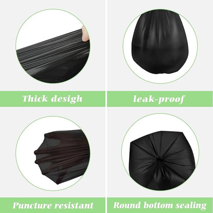 5 Gallon 180 Counts Small Strong Trash Bags Garbage Bags by RayPard, fit 18-20 Liter, 4.5-5,5.3 Gal trash Bin Liners for Home Office Kitchen Bathroom Bedroom, Black