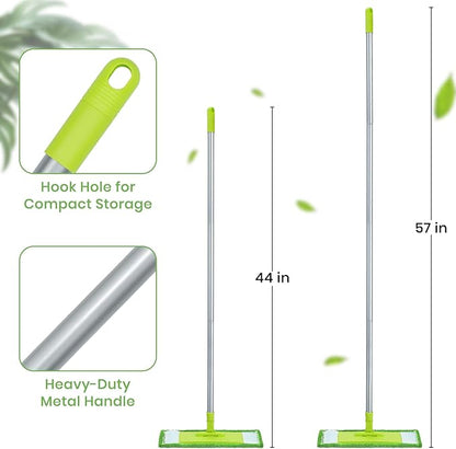 Mops for Floor Cleaning with 2 Different Washable Mop Refill Pads Hardwood Floor Mop with 55” Long Handle Multifunction Dust Mops for Kitchen Tile