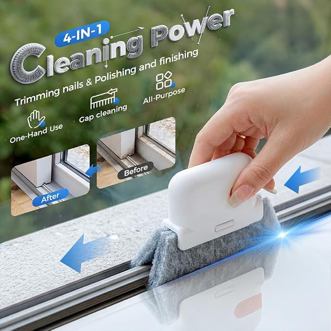 3PCS Magic Window Track Cleaner,2026 New Window Groove Cleaning Brush Tools Set Hand-held Cleaner Brushes Tools for Window lides Gaps,Sliding Door Track (Orange 3PCS)