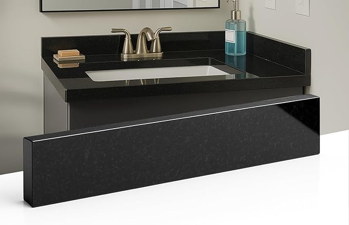 Bathroom Vanity Sink Backsplash/Sidesplash (Absolute Black Granite, 4" x 72")