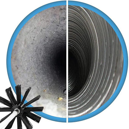 Chimney Washing Brushes Fireplace Cleaning Supplies 5.9in and 3.9in Brush Heads 5/16 Screw Thread Dryer Vent Cleaner Kit Attachment