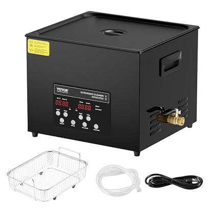 VEVOR 15L Sonic Cleaner, 360W Digital Ultrasonic Cleaning Machine with Upgraded Degassing and Gentle Mode, 40kHz Industrial Ultrasound Cleaner with Timer and Heater for Retainer Jewelry Tools