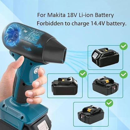 Jet Fan Mini Blower Compatible with Makita 18v Battery, 130000 RPM Handheld Blower Cordless,Portable Compressed Air Duster with 4-Speed Control for Keyboard,Leaf Cleaning(no Battery)
