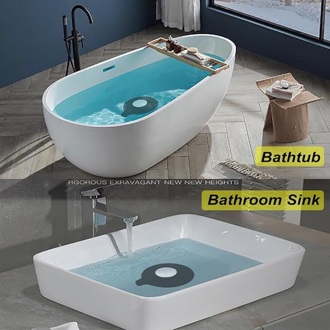 Seatery Bathroom Sink Stopper, Tub Stopper, Bathtub Drain Stopper, Bath Tub Plug, Bathtub Drain Cover, Bathtub Drain Plug, Sink Drain Cover, Sink Plug，Black