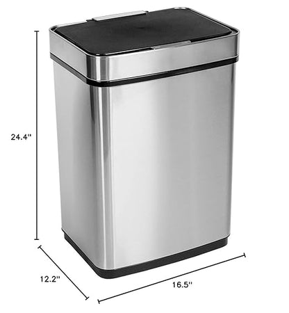 Honey-Can-Do 50L SS Sensor Trash Can TRS-08414 Silver