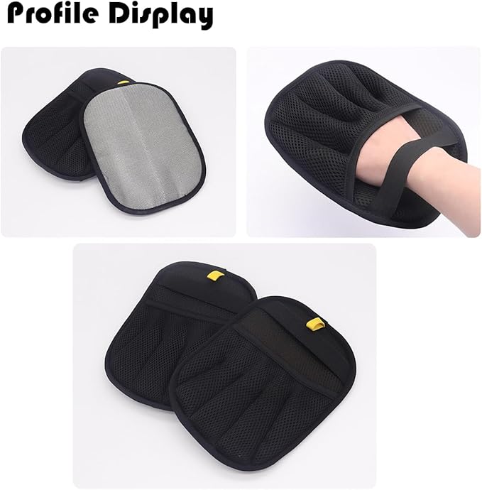 2 Pack Pet Hair Removal Gloves,Five-Finger Reusable Electrostatic Pet Hair Remover for Dog & Cat Hairfor Couch, Furniture, Car Seat, Carpet, Clothing (Black-up)