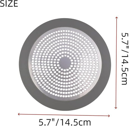 2 Pcs Shower Drain Hair Catcher 5.7"x5.7" Stainless Steel Shower Drain Cover Easy to Clean for Bathroom