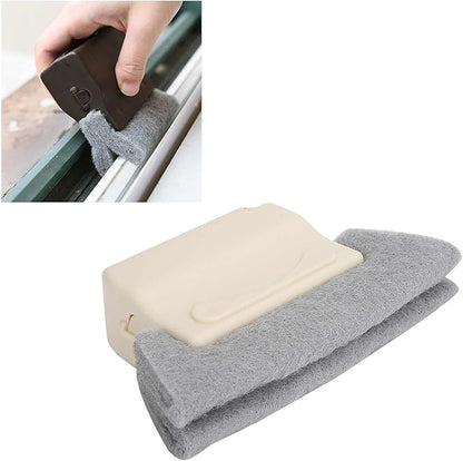 Window Track Cleaner Brush, Handheld Crevice Tool with Thin Head, Deep Cleaning for Window Slides, Door Tracks & Gaps, Removable Washable Pad