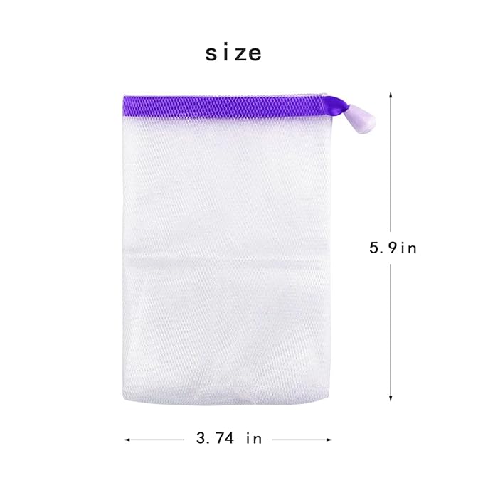INVODA 100PCS Soap Net Bag 100 Pieces Double Layer Drawstring Mesh Soft Bath Soap Handmade Soap Net for Facial Body Exfoliation Cleaning Tool (Random Color)