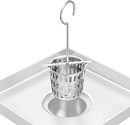 Neodrain 2-Pack Shower Drain Hair Catcher – Stainless Steel Hair & Debris Strainer with 2 Lifting Hooks, Hair Trap Filter Basket for Bathroom Drains, Reusable for Clog-Free Drains
