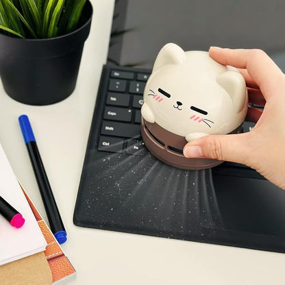 allydrew Mini Portable USB Desktop Vacuum, Mocha Cat