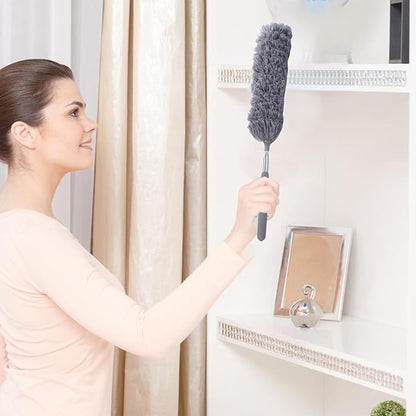 Fiber Dusting Brush, Multifunctional Extendable Dusting Wand, Washable Ceiling Duster, Cobweb Ceiling Duster with Extension Pole, Cleaning Feather Dusters for Cleaning Ceiling Fan Furniture