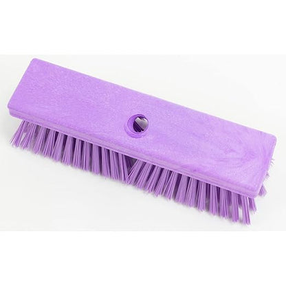 SPARTA Plastic Floor Scrub Brush, Brush Head Only, Deck Brush with ACME Standard Thread Fitting for Deck, Industrial Kitchens, and Hospitals, 10 Inches, Purple, (Pack of 6)