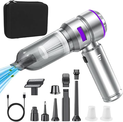 Cordless Car Vacuum Cleaner 16000Pa - 4 in 1 Handheld Vacuum Blower Inflator,Brushless Motor 80000RPM | Wet Dry | Washable Filter | Type-C Fast Charge for Car Home Office Pet Hair
