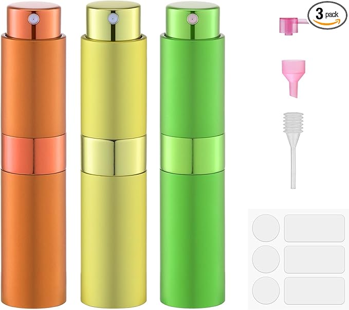 Fusupak Perfume Atomizer Travel Bottle Refillable: Cologne Sprayer Portable for Men - Mini Spray Empty for Refill - 8ml Small Size Green