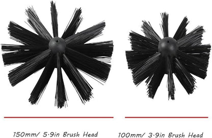 Chimney Washing Brushes Fireplace Cleaning Supplies 5.9in and 3.9in Brush Heads 5/16 Screw Thread Dryer Vent Cleaner Kit Attachment