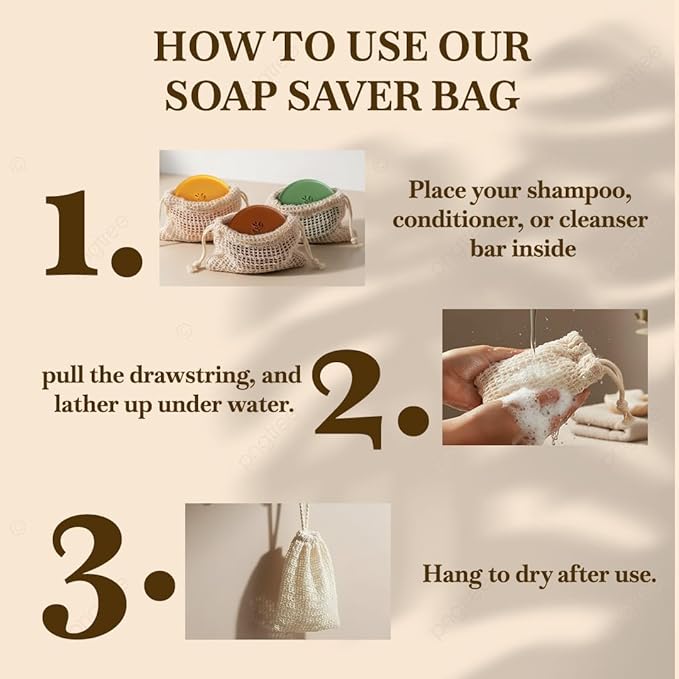 Natural Soap Saver Bag – Exfoliating Sisal Pouch for Bar Soaps