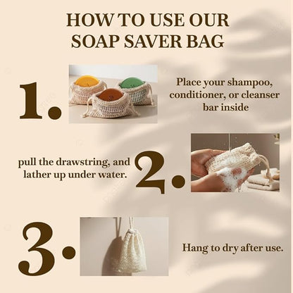 Natural Soap Saver Bag – Exfoliating Sisal Pouch for Bar Soaps