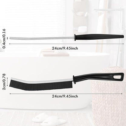 6P Crevice Cleaning Brush Hard Bristle Crevice Grout Cleaner Brush Thin Brush Gap Grout Cleaner for for Household Use, Bathroom, Kitchen