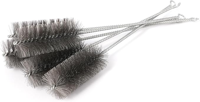 12 Inch Pipe Cleaning Brush Set with Stainless Steel Bristles, Steel Wire Tube Brush Kit for Auto Parts Polishing, Machining, Bottles, Tubes, Etc.（40mm-2pcs）