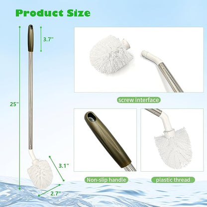 2-Pack Bucket Brush, Kettle Brush, Cleaning Extra Long Bottles, Gallon Jug Cleaner, Water Bottle Cleaner.
