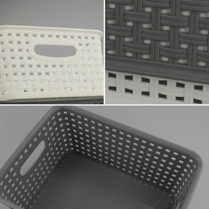 Idomy 6-Pack Plastic Storage Baskets/Bins, Rectangle