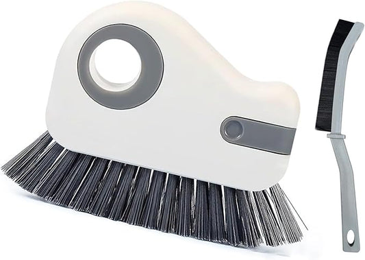 2 in 1 Groove Cleaning Brush, Easy to Store Window Track Cleaning Tools, Multifunction Window Track Cleaner, Track Cleaning Tools Suitable for Sliding Door Tracks, Shutter Door Window Track (Grey)