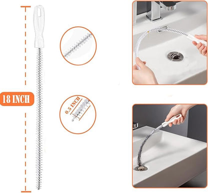 Drain Snake，Plumbing Drain Clog Remover, Gutter Cleaning Tools for Toilet Shower Kitchen Bathroom Tub, Clogged Drains Opener Cleaning Tool, Flexible Grabber Claw Pick Up Reacher （76 in）