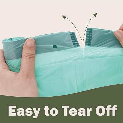 4 Gallon Compostable Handle Trash Bags with Drawstring Extra Thick 0.78 Mils Compost Food Scrap Waste Bags with US BPI ASTM D6400 and Europe OK Compost Home Certified Green 30 Couts