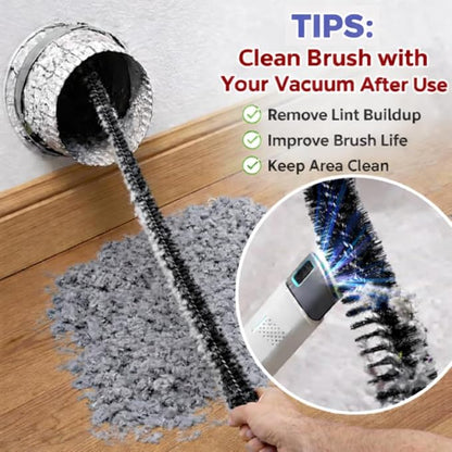 Clothes Dryer Vent Cleaner Kit with Vacuum Hose Attachment Brush, Lint Remover, Dryer Vent Vacuum Hose (Full Brush)