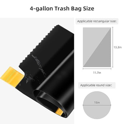 funest Small Drawstring Trash Bag,Easy to Tear and Pack,4 Gallon Garbage Bags,75 Counts