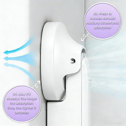 Foldable Clothes Drying Rack, Wall Mounted Drying Rack with Suction Cup, Retractable, Portable Over The Door Hooks Hanger for Laundry Bathroom RV Balcony. (White)