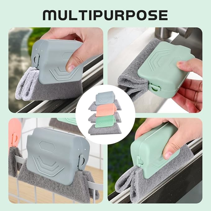 Magic Window Track Cleaner, Handheld Cleaning Brush Set for Window Slides Grooves, Tile Grout Lines, Shutter Slats, Car AC Vents & Narrow Gaps (3pcs)